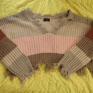 Crop Destroyed Sweater
